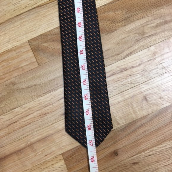 Hand Made, 100% Thai silk, Black/Orange, Men’s Tie - Picture 7 of 12